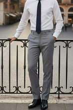 Men's Pants | "ethan" Heather Grey Super 150's Luxury Viscose Blend