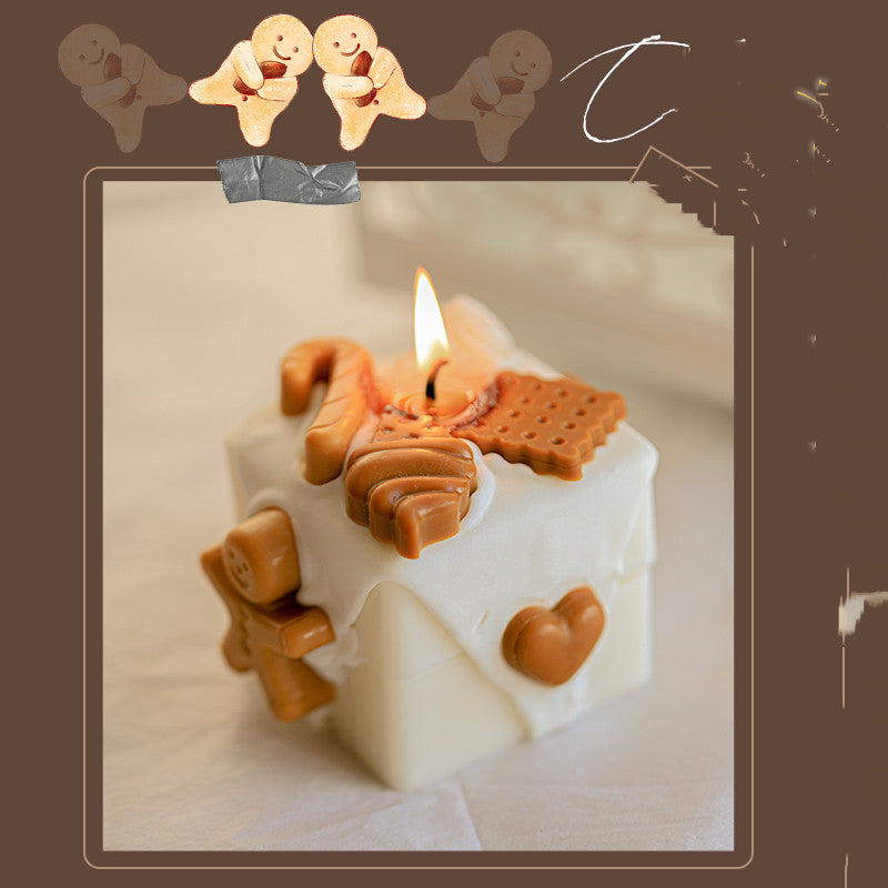 Velas aromáticas de Navidad de hombre de jengibre caseras
