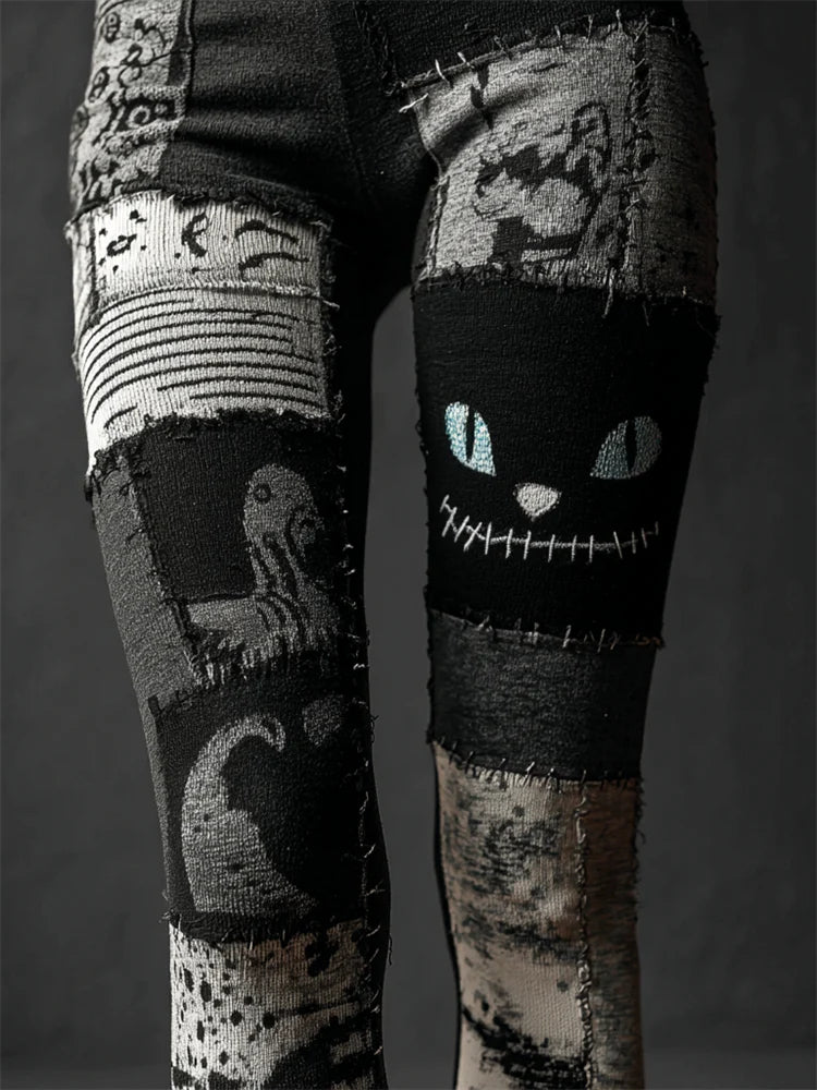 Pantalones de yoga deportivos retro estampados para mujer
