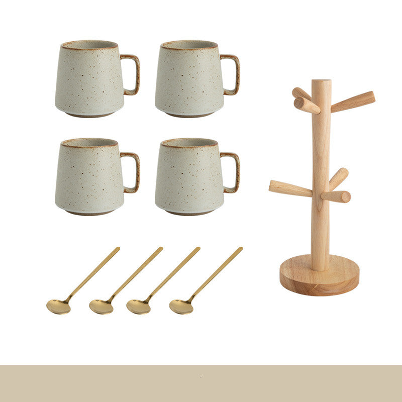 Taza de gres japonesa estilo retro de nicho