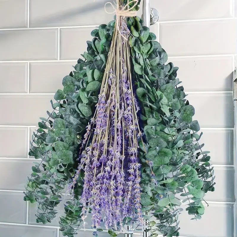 Planta decorativa de eucalipto natural de lavanda para ducha