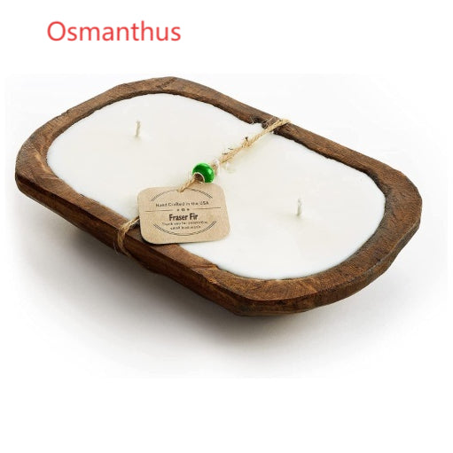 Velas de Lavanda Retro de Madera con Tres Mechas para Aromaterapia