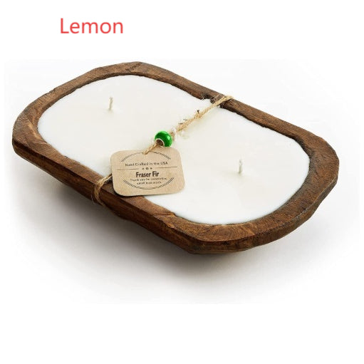 Velas de Lavanda Retro de Madera con Tres Mechas para Aromaterapia