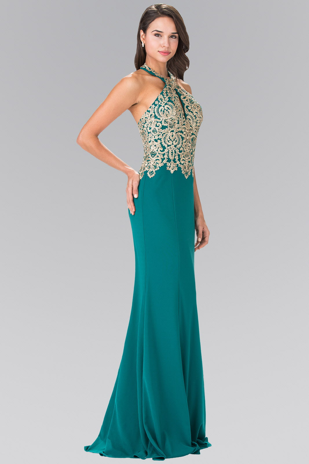 Embroidered Neck Halter Jersey Long Dress with Open Back is a women's dress selected for daily outfits, summer plans, brunch, travel, casual events, and wardrobe refreshes. Design details include Jersey fabric; Halter Sleeve: Sleeveless Back: Open, Zipper Embellishment: Beads, Embroidery Silhouette: Mermaid neckline/strap detail. It helps customers compare style, fit, fabric, occasion, season, and available variant options before purchase.