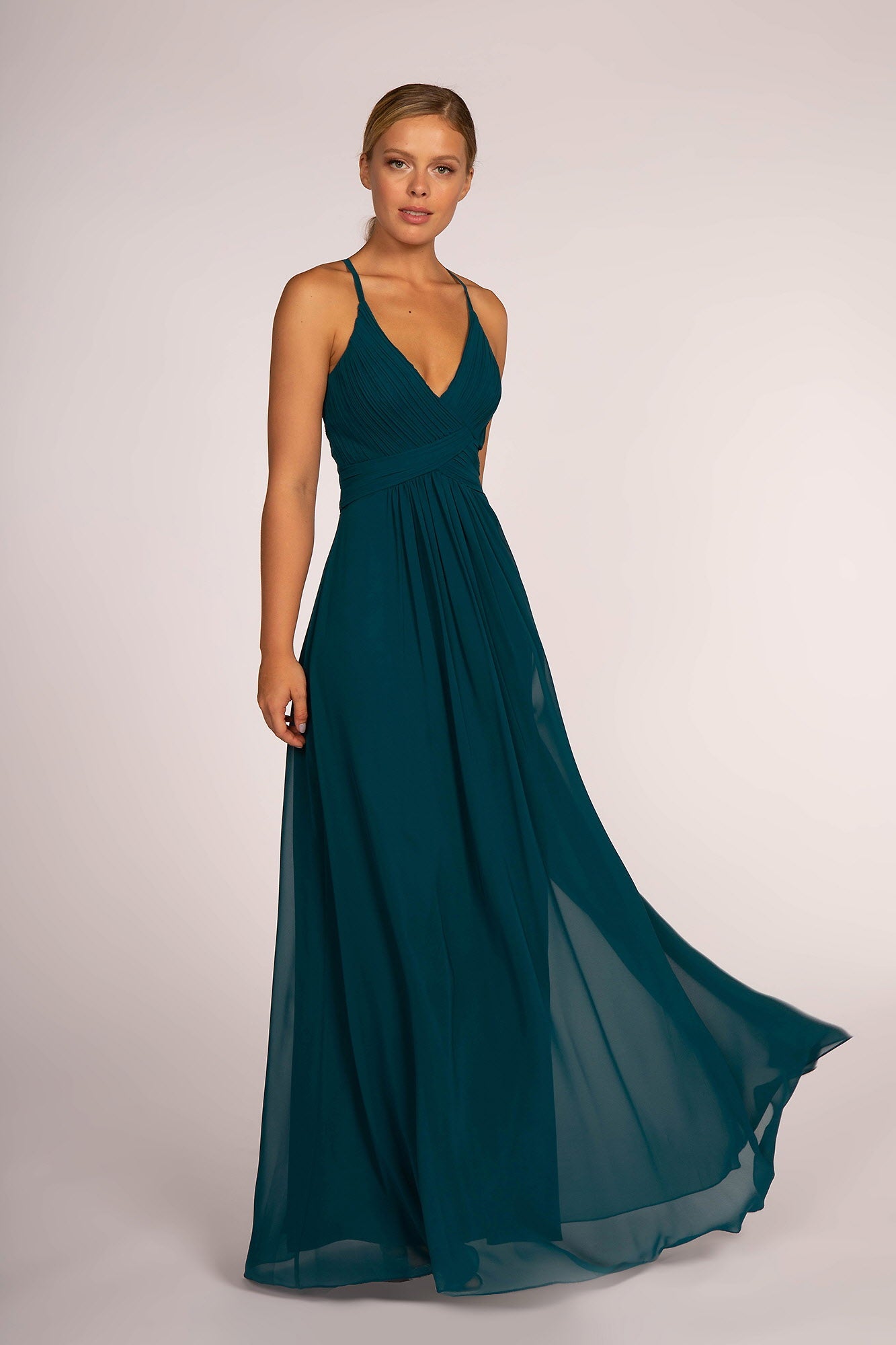 Nightgown | Chiffon Ruched Bodice Long Dress