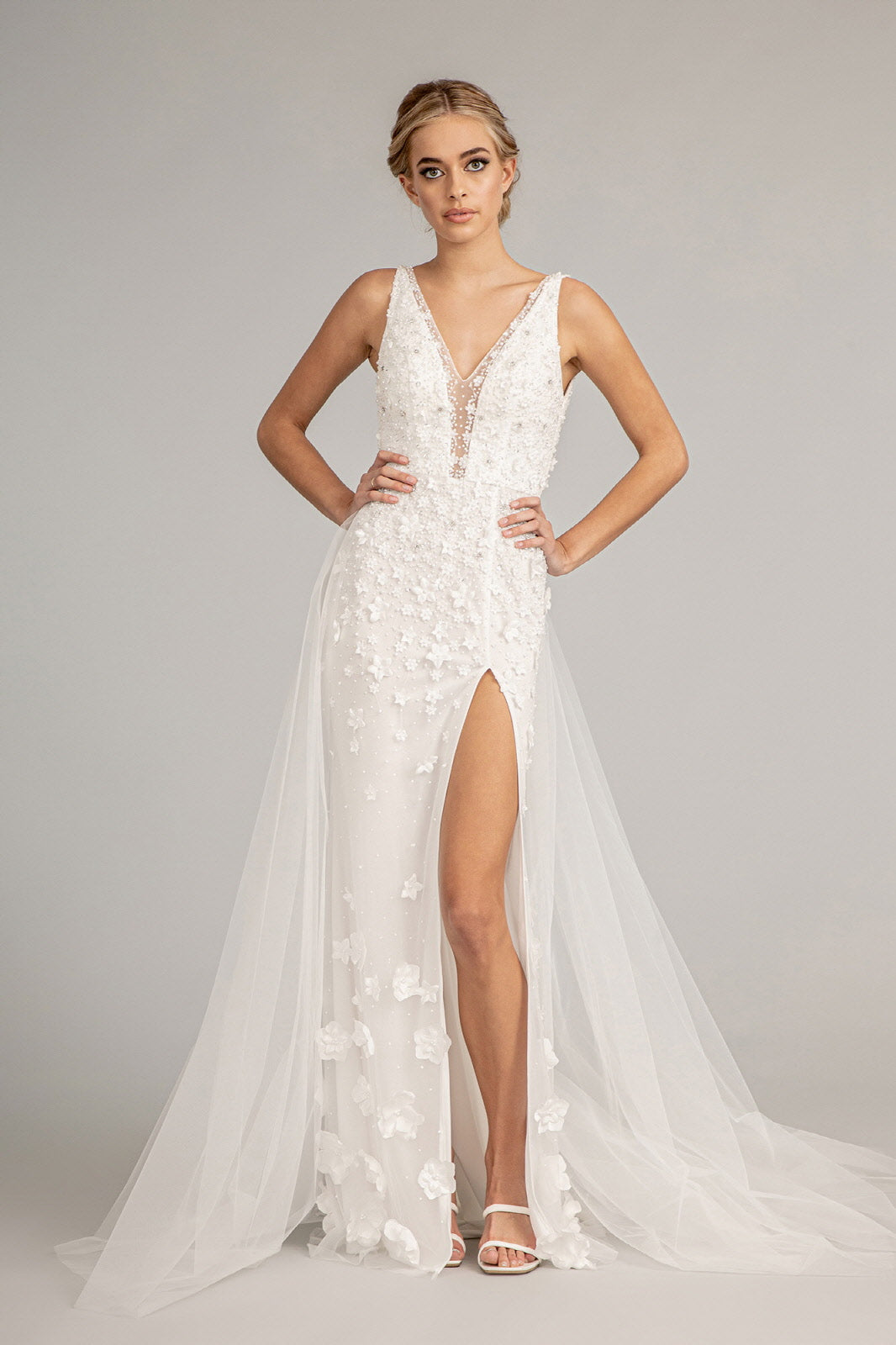 Nightgown | Rhinestone Embellished Mesh Mermaid Dress W