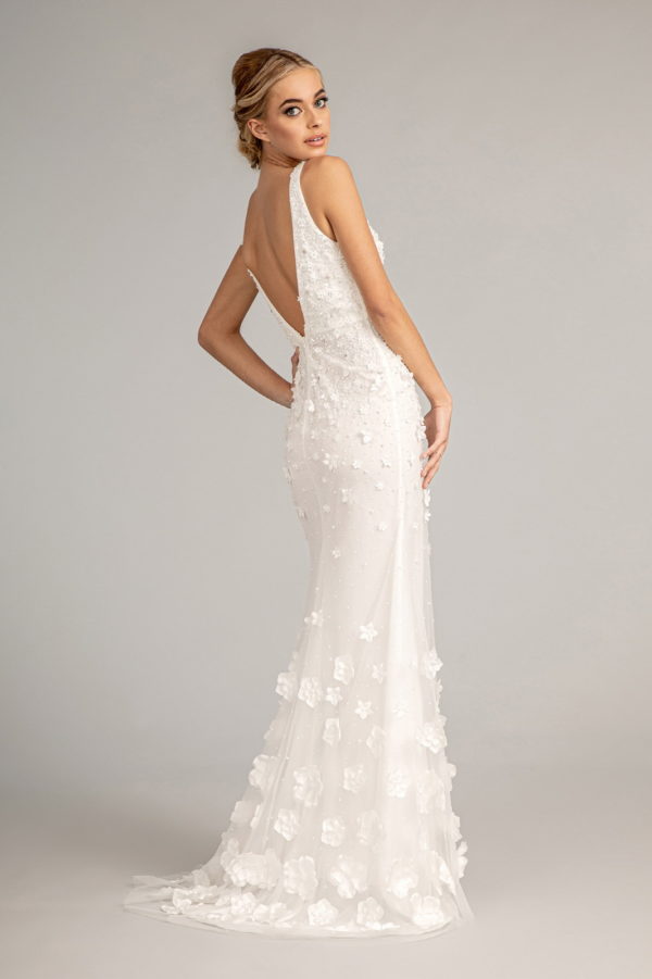 Nightgown | Rhinestone Embellished Mesh Mermaid Dress W