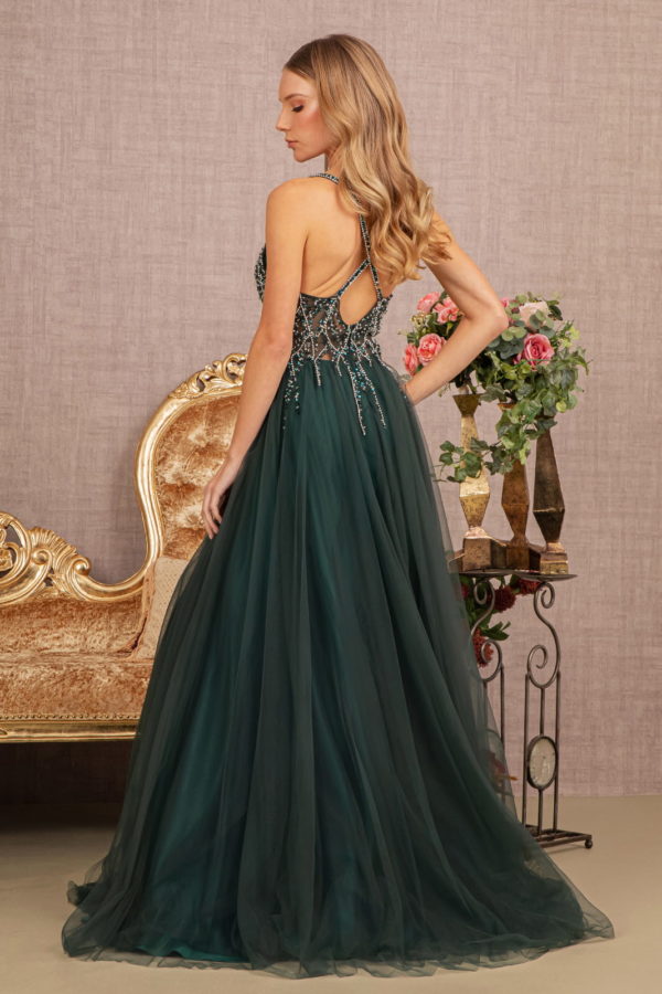 Nightgown | Jewel Bead Illusion Sweetheart Sheer Bodice Mesh
