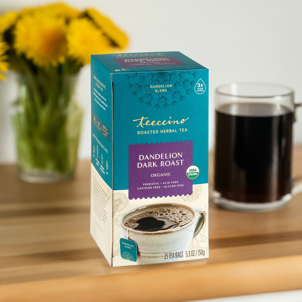 Té de hierbas de diente de león tostado oscuro