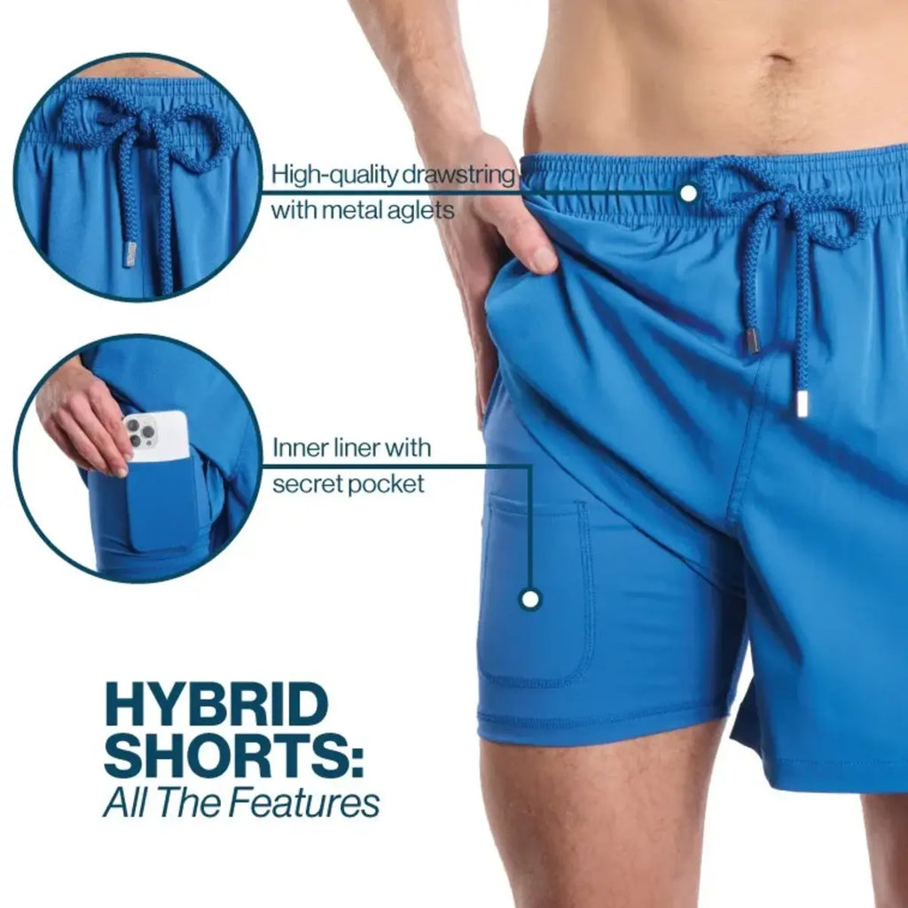 Men’s Premium Compression-Lined Hybrid Shorts – Street Camo
