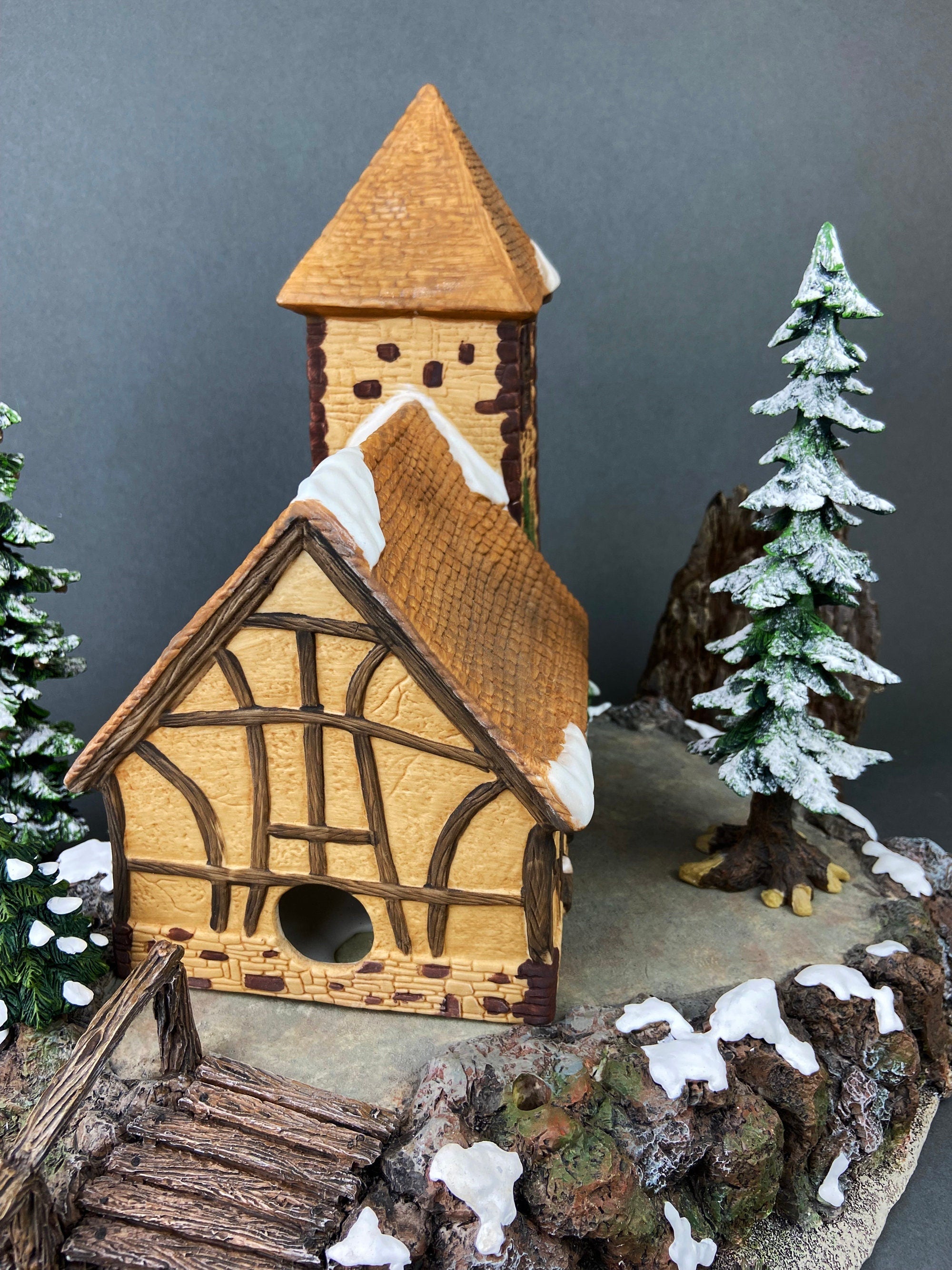 Holiday Village Accessory | Department 56 Dickens Village Illuminated Church Christmas Village