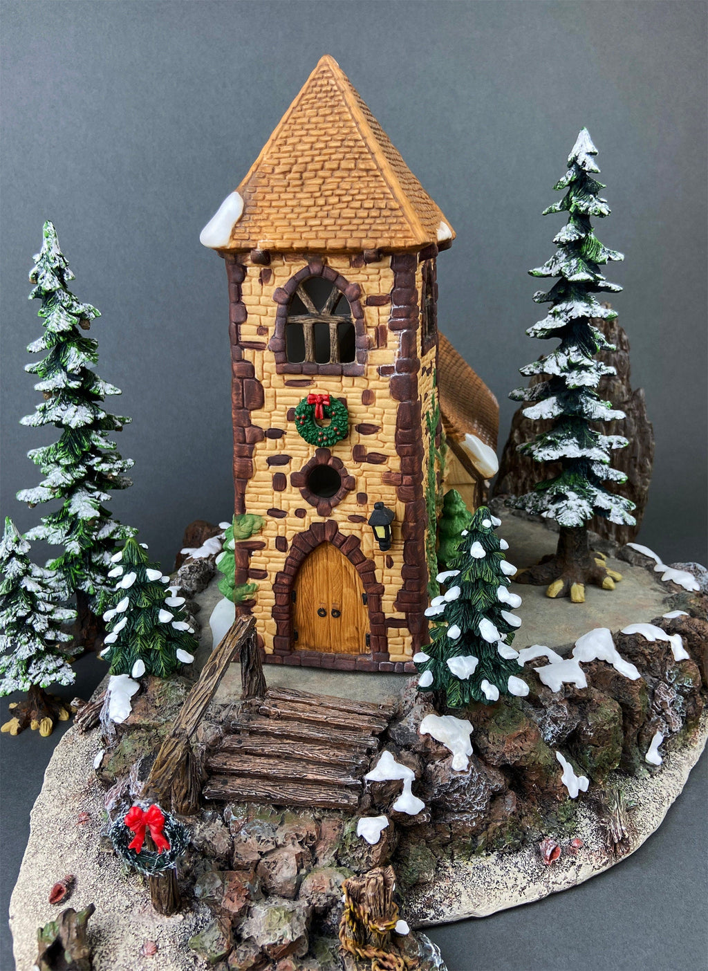 Holiday Village Accessory | Department 56 Dickens Village Illuminated Church Christmas Village