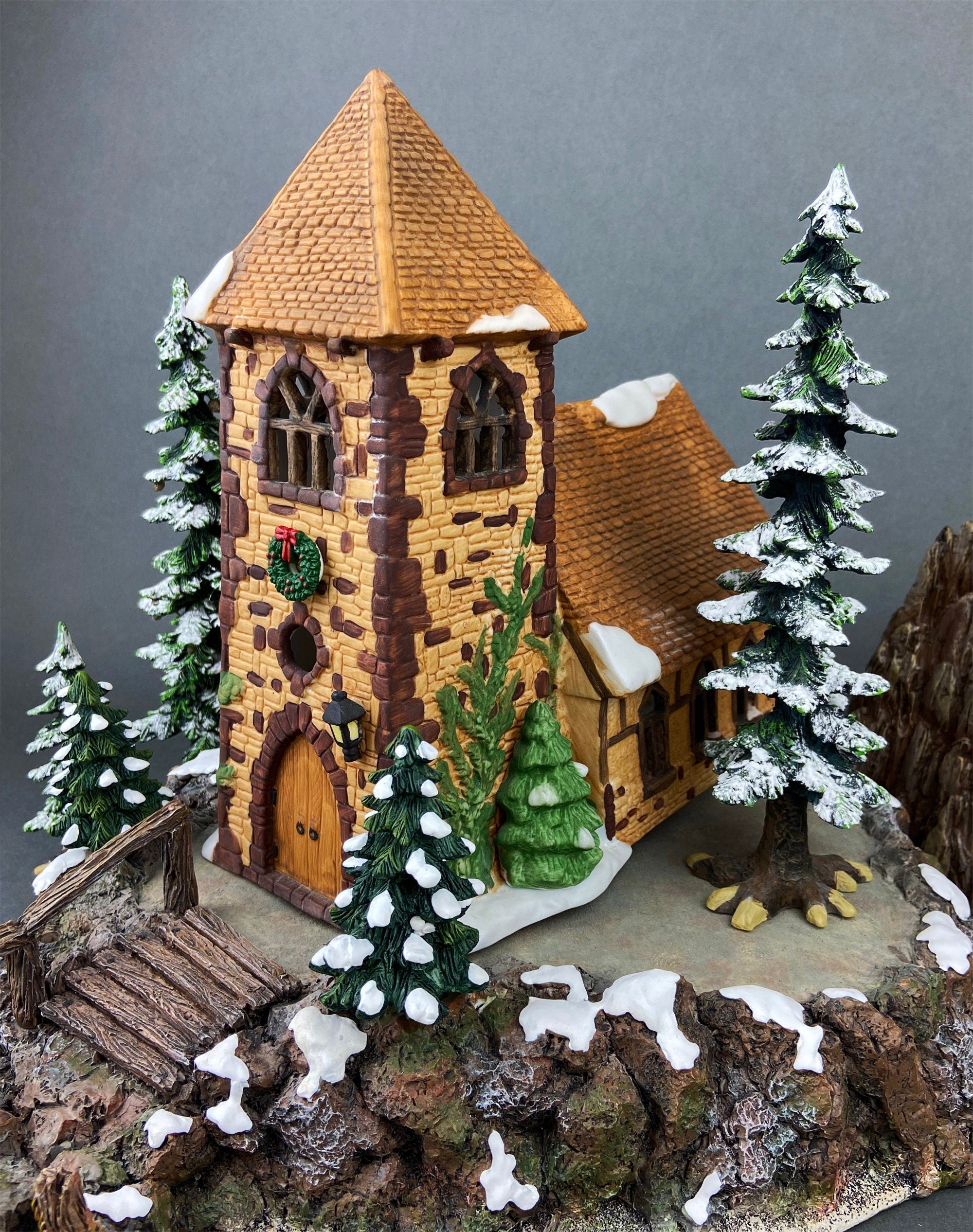 Holiday Village Accessory | Department 56 Dickens Village Illuminated Church Christmas Village