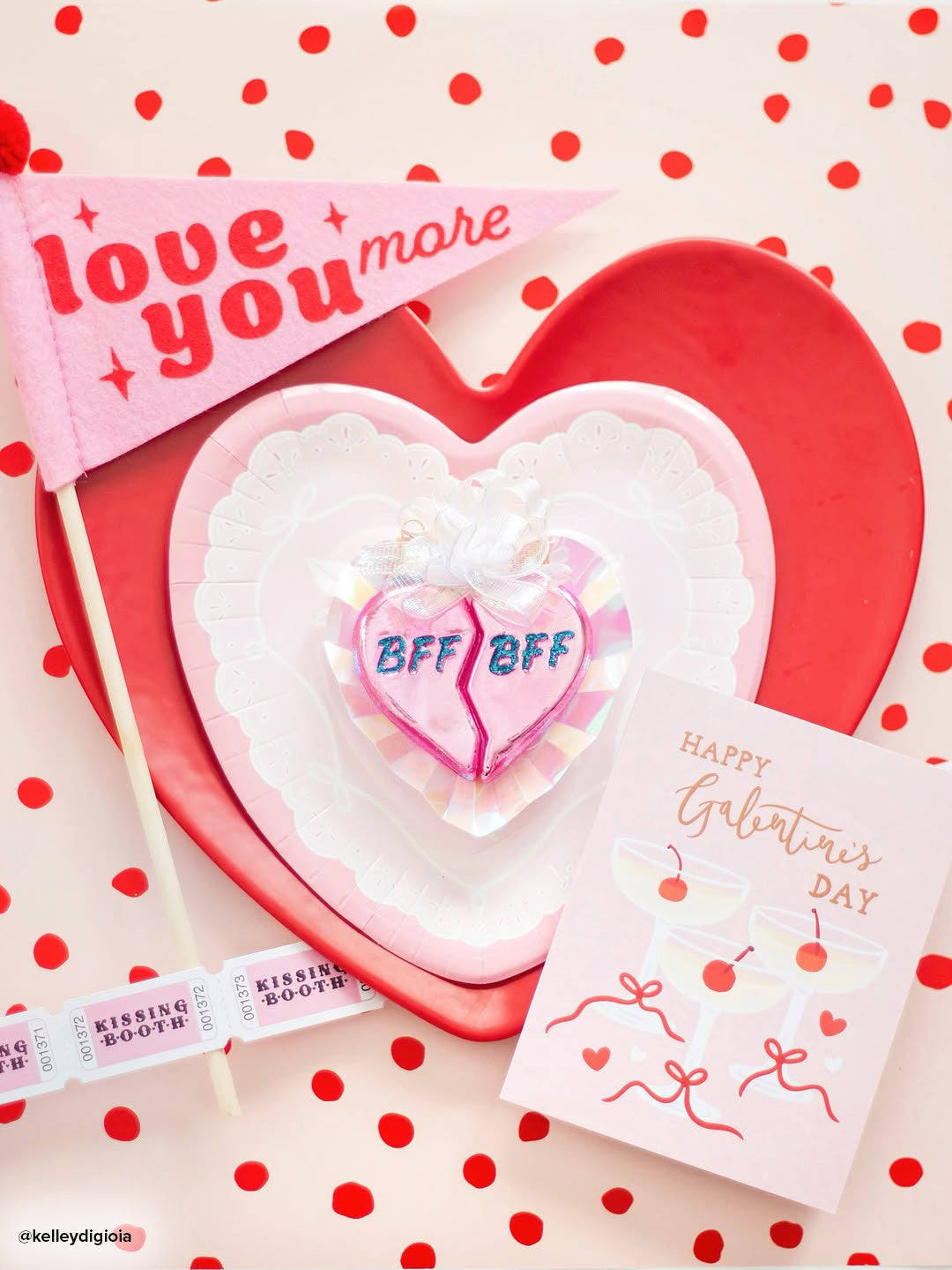 Adorno Corazones Mejores Amigas