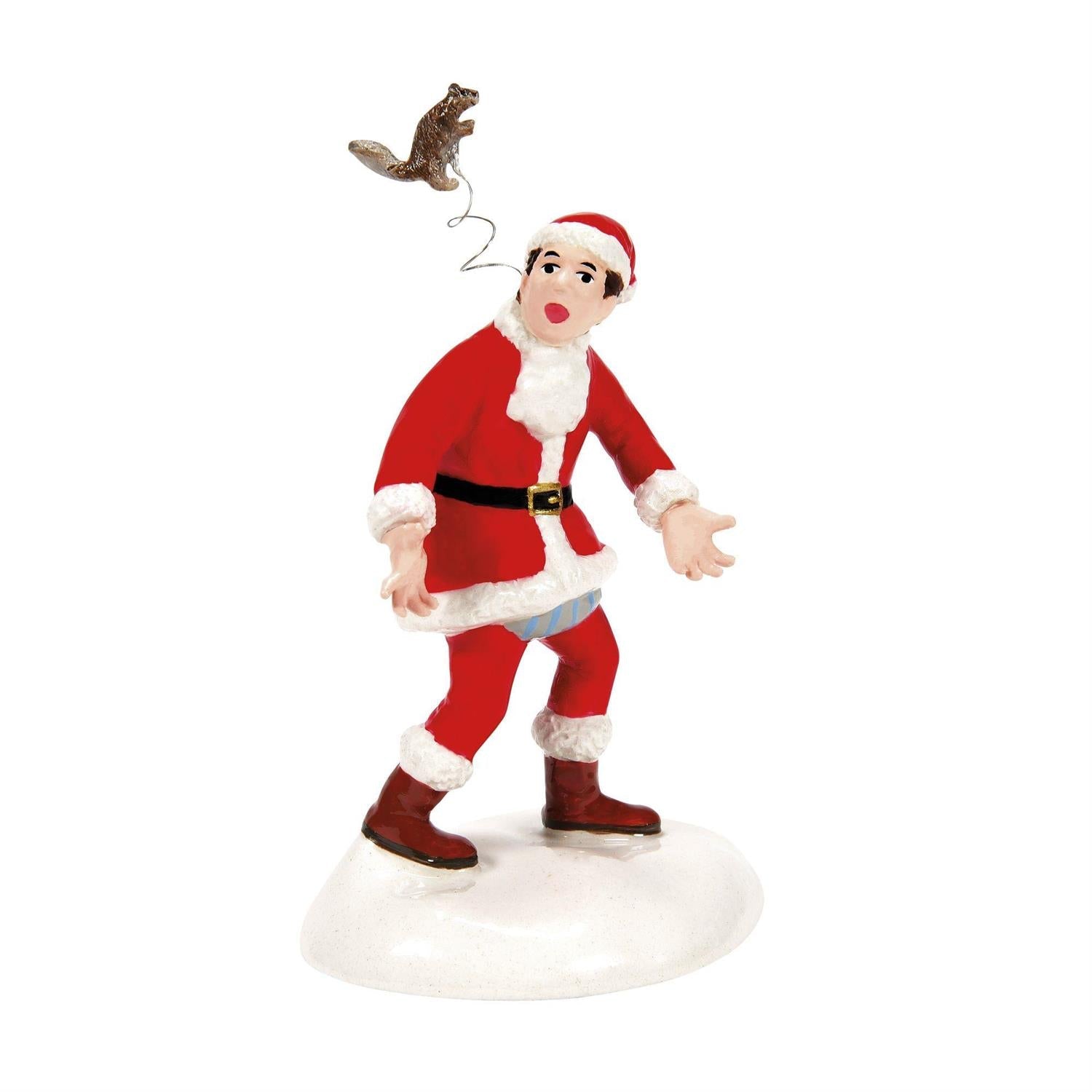 Squirrel !! is a Christmas village decor piece suited for seasonal displays, collector shelves, holiday scenes, and festive gifting.