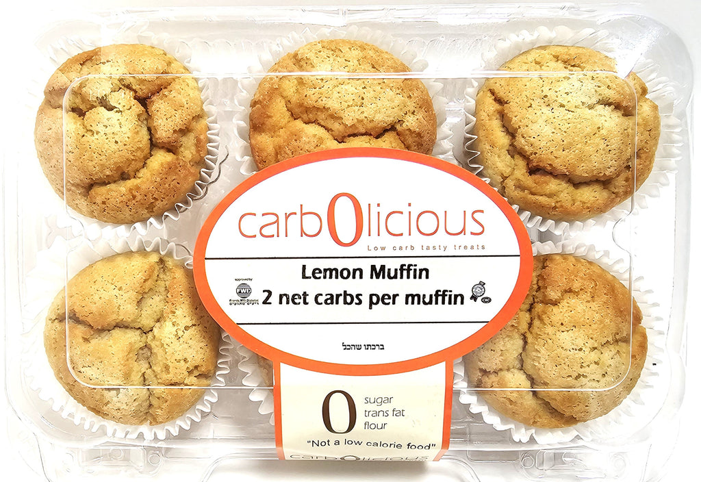 Carbolicious ホームスタイル レモンマフィン 低糖質 砂糖不使用 - 6個入り - マフィン1個あたり糖質わずか2g