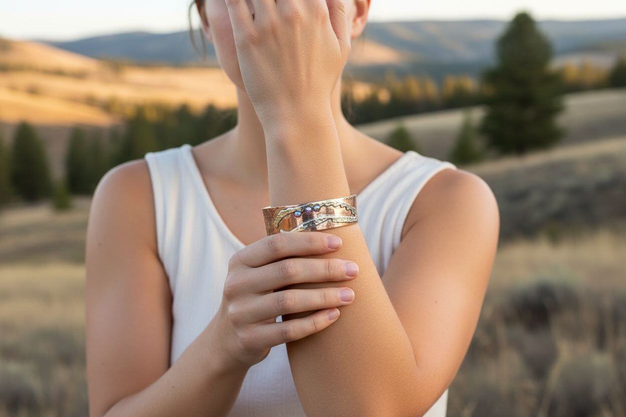 Cuff Bracelet | Copper Sculpted Angel Wing Frame Cuff Bracelet
