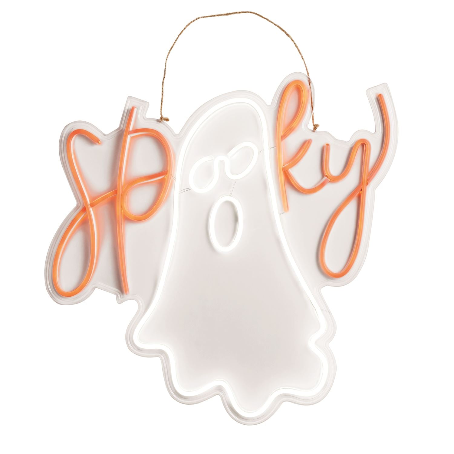 Spooky Ghost Neon Sign Door Hanger is a seasonal door hanger selected for front doors, porches, entryways, Halloween displays, trick-or-treat setups, and seasonal decorating. Details from the listing include Durable acrylic with LED neon tubing; 22" H x 21" W. A giftable choice for shoppers looking for useful, distinctive, easy-to-display, or easy-to-pair items. Listing details help shoppers compare the item type, use, style, and intended recipient before purchase.