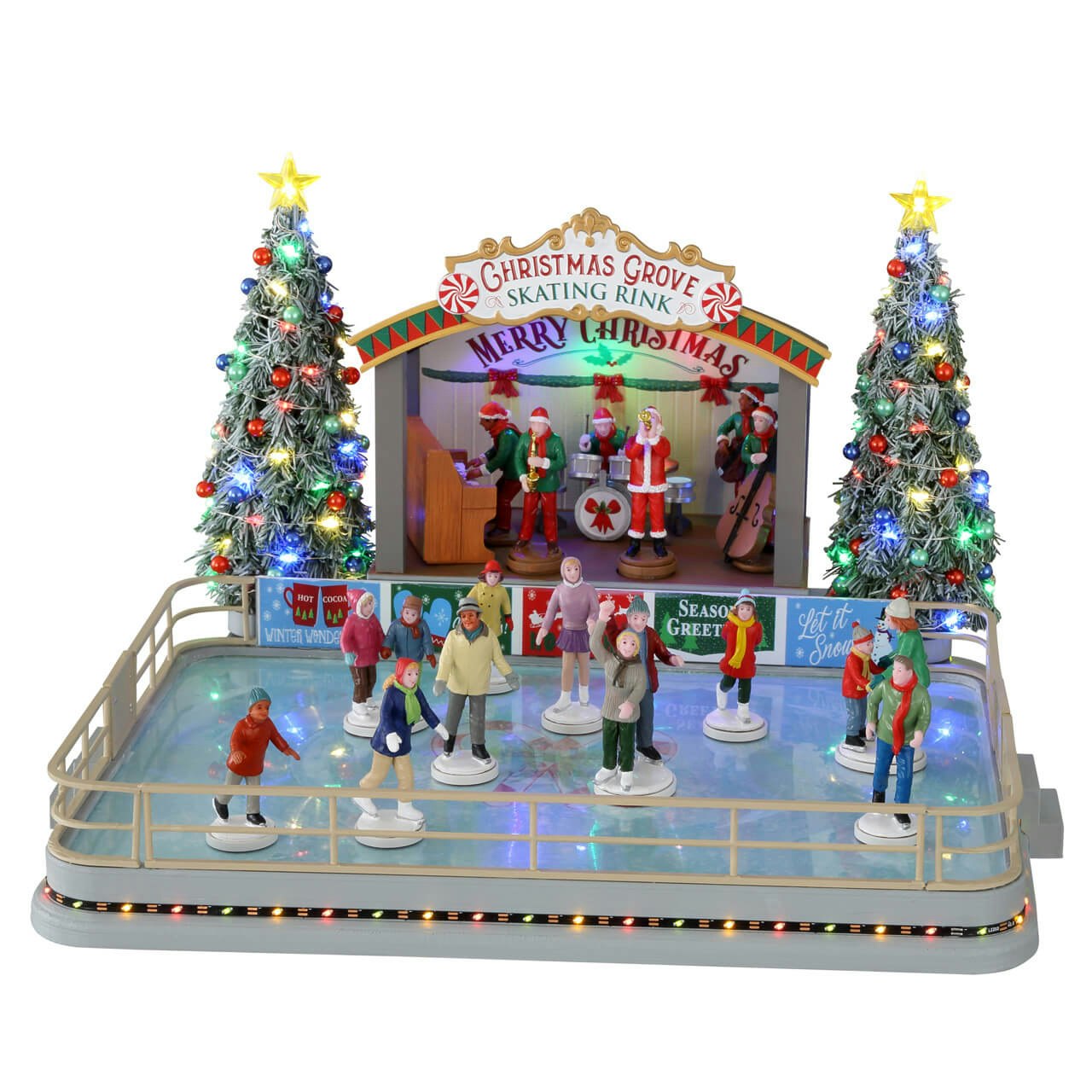 Christmas Grove Skating Rink is a decorative figurine selected for shelves, mantels, tabletops, Halloween displays, collector groupings, and whimsical home accents. Details from the listing include approximately 8. A giftable choice for shoppers looking for useful, distinctive, easy-to-display, or easy-to-pair items. Listing details help shoppers compare the item type, use, style, and intended recipient before purchase.