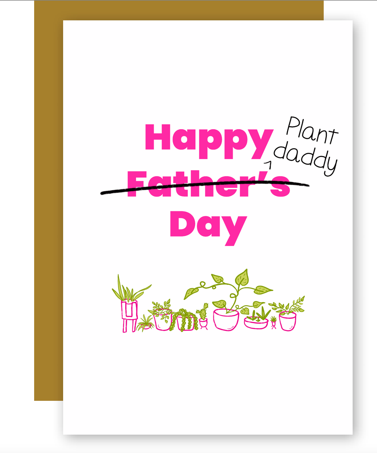 Feliz Día del Padre para Papás Plantiles con Tarjeta de Felicitación de Plantas de Interior + Sobre a Juego (Ocasión)