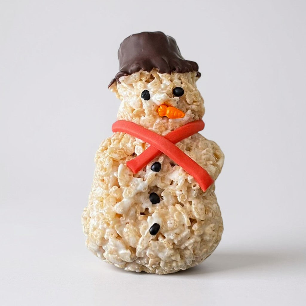 雪だるま（黒い帽子とチョコレート）ライスクリスピー・トリート