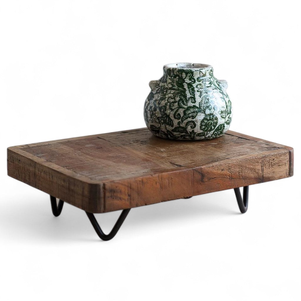 Rustic Wood Display Riser with Hairpin Legs is a wood display riser selected for candles, small plants, kitchen accents, tabletop styling, farmhouse shelves, and layered home displays. Details from the listing include 14" x 10" x 3. A giftable choice for shoppers looking for useful, distinctive, easy-to-display, or easy-to-pair items. Listing details help shoppers compare the item type, use, style, and intended recipient before purchase.