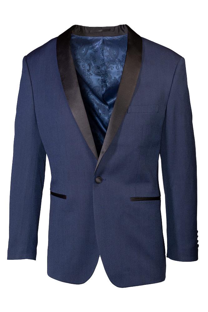 Tuxedo | "sebastian" Indigo Pindot Tuxedo Jacket Shawl (separates)