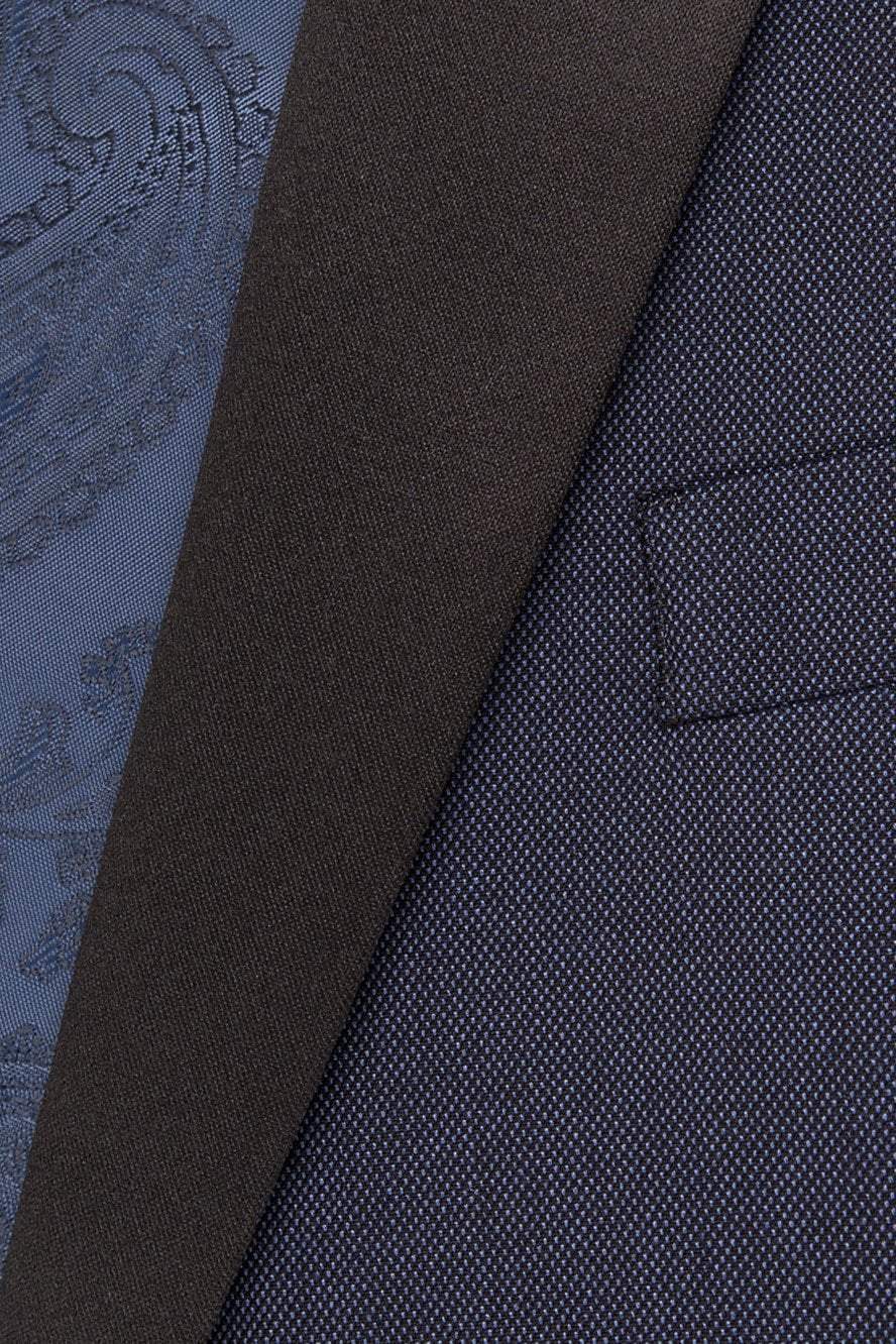 Tuxedo | "sebastian" Indigo Pindot Tuxedo Jacket Shawl (separates)