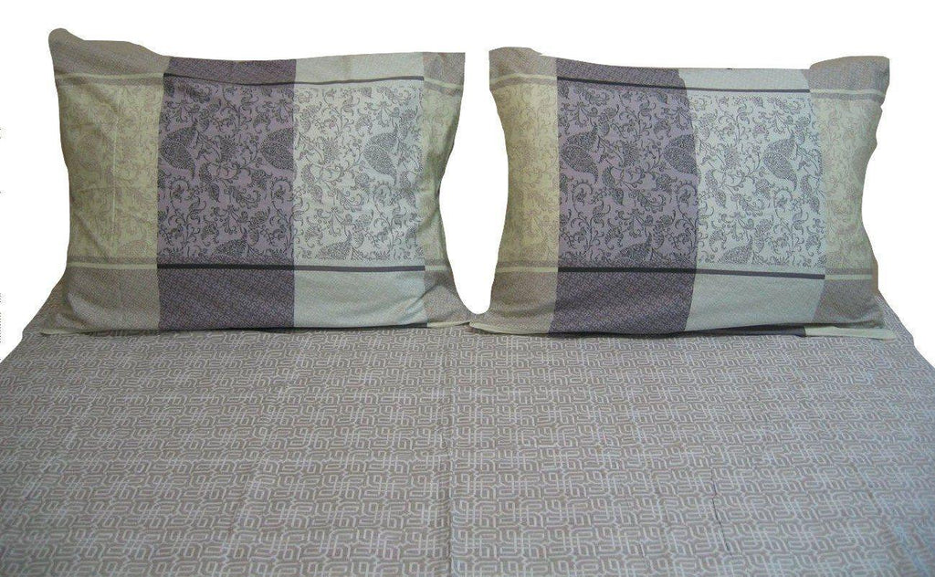 Juego de sábanas ajustables y planas de Paisley Floral Gris DaDa Bedding con fundas de almohada (FSFS8222)