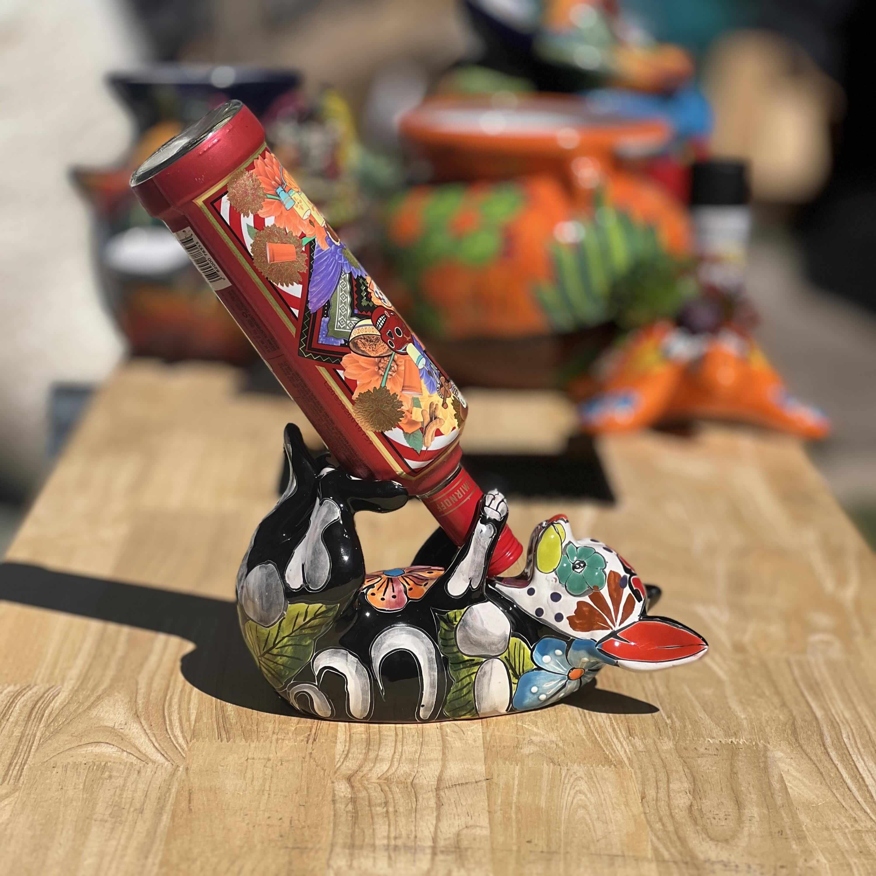Talavera Figurine | Talavera Chihuahua Bottle Holder