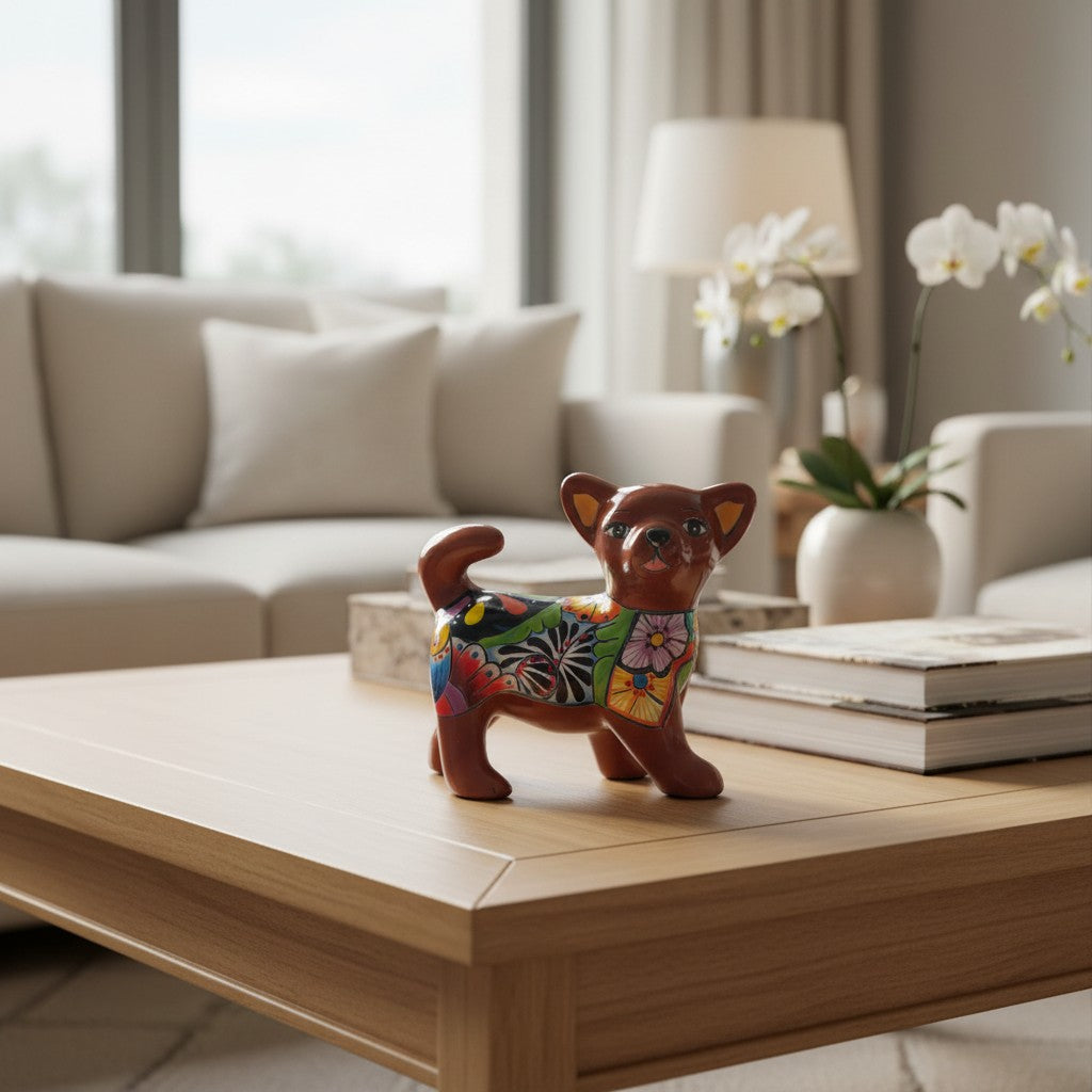 Talavera Figurine | Talavera Chihuahua Dog Figurine