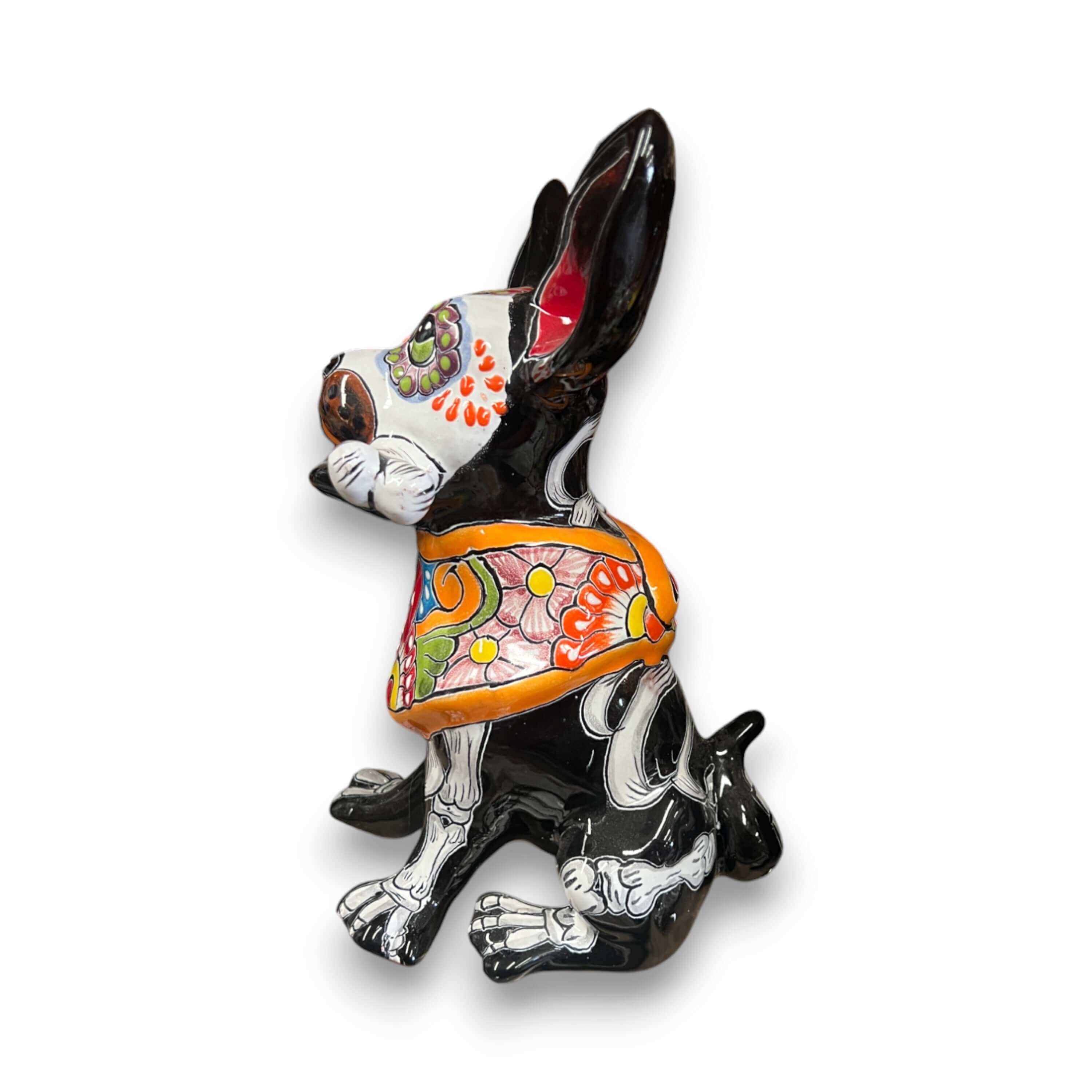 Talavera Figurine | Talavera Chihuahua Holding Bone