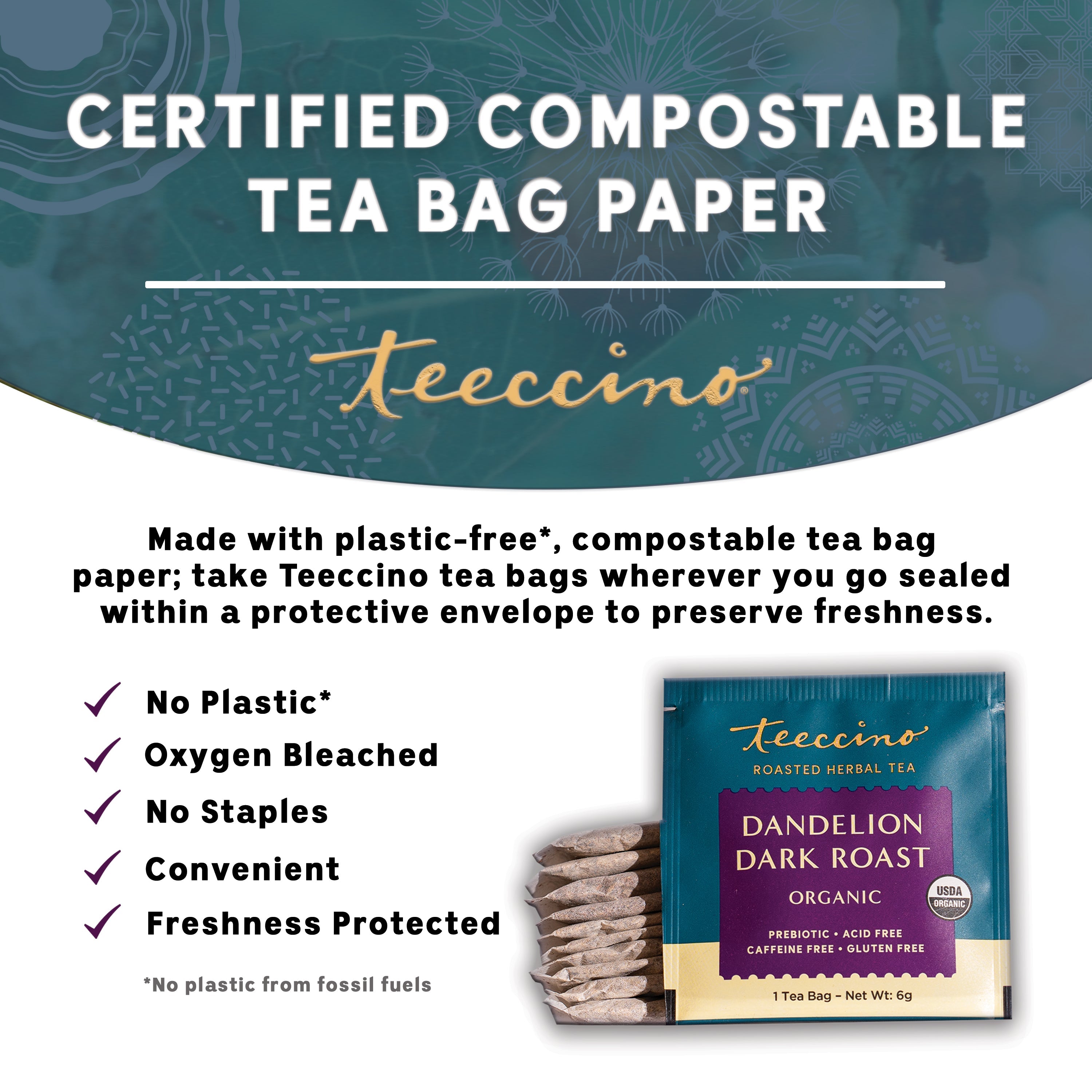 Té de hierbas de diente de león tostado oscuro