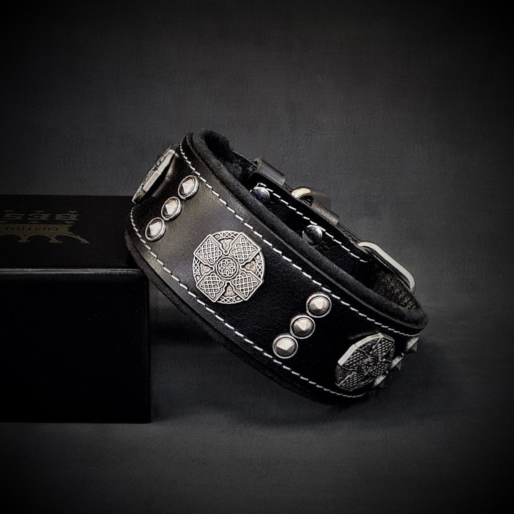 The Maximus Collar 2 Inch Wide Black Silver