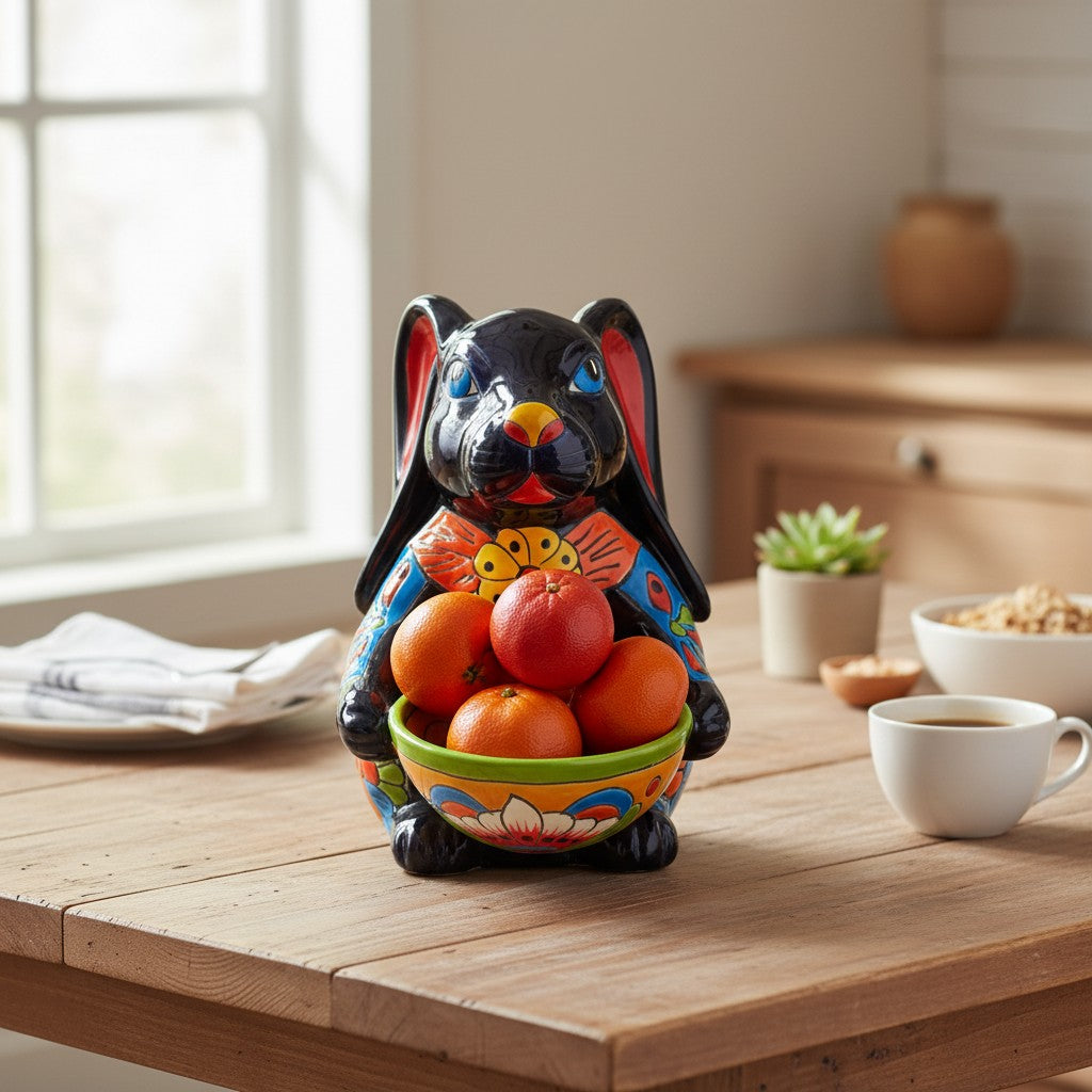 Talavera Statue | Vibrant Handmade Talavera Bunny Statue