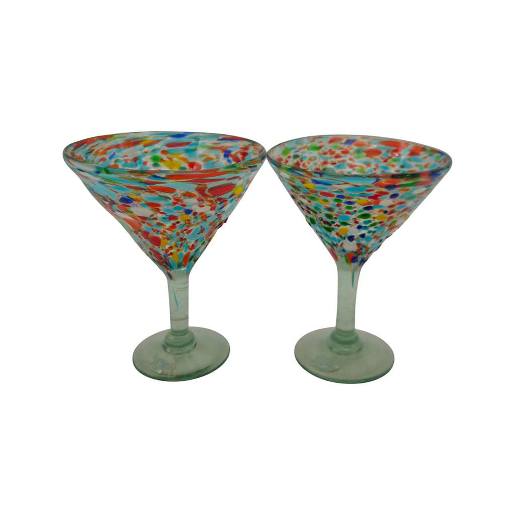 Mexican Margarita Glass | Confetti Pebbled Martini Glass