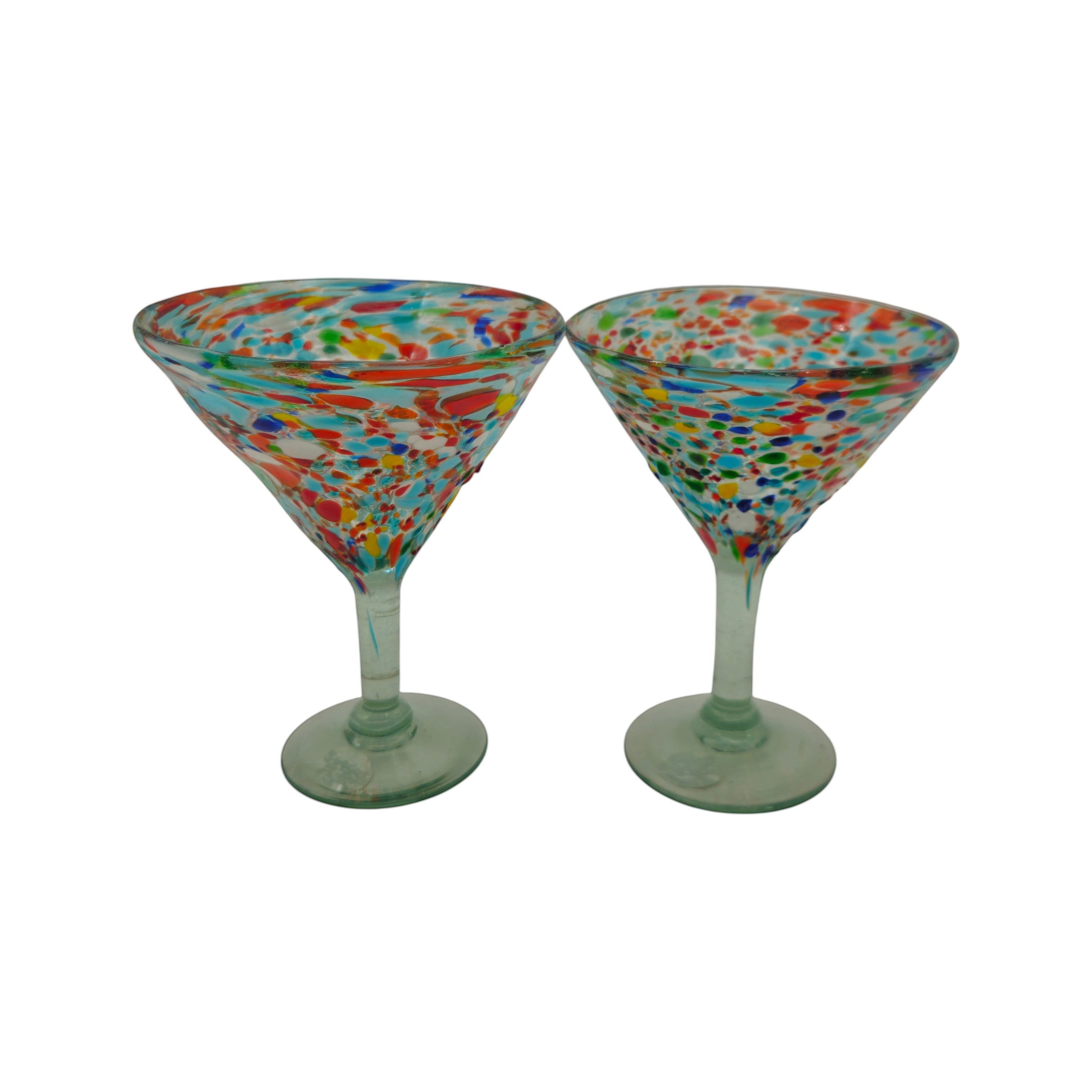 Mexican Margarita Glass | Confetti Pebbled Martini Glass