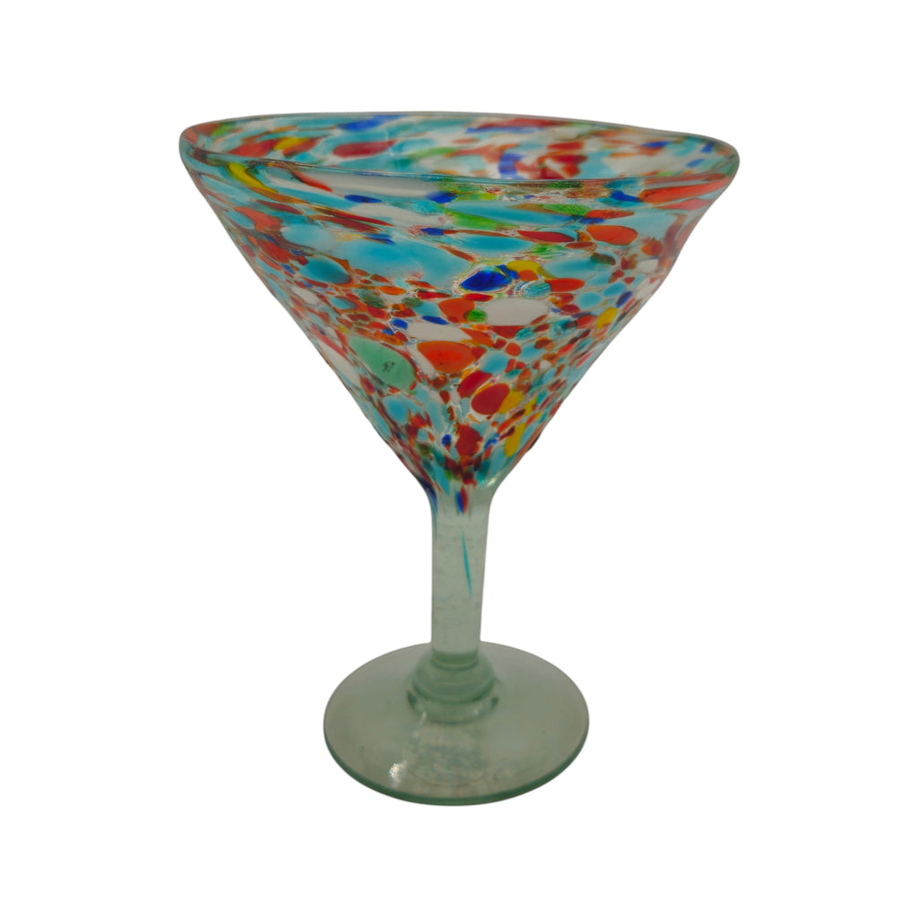 Mexican Margarita Glass | Confetti Pebbled Martini Glass