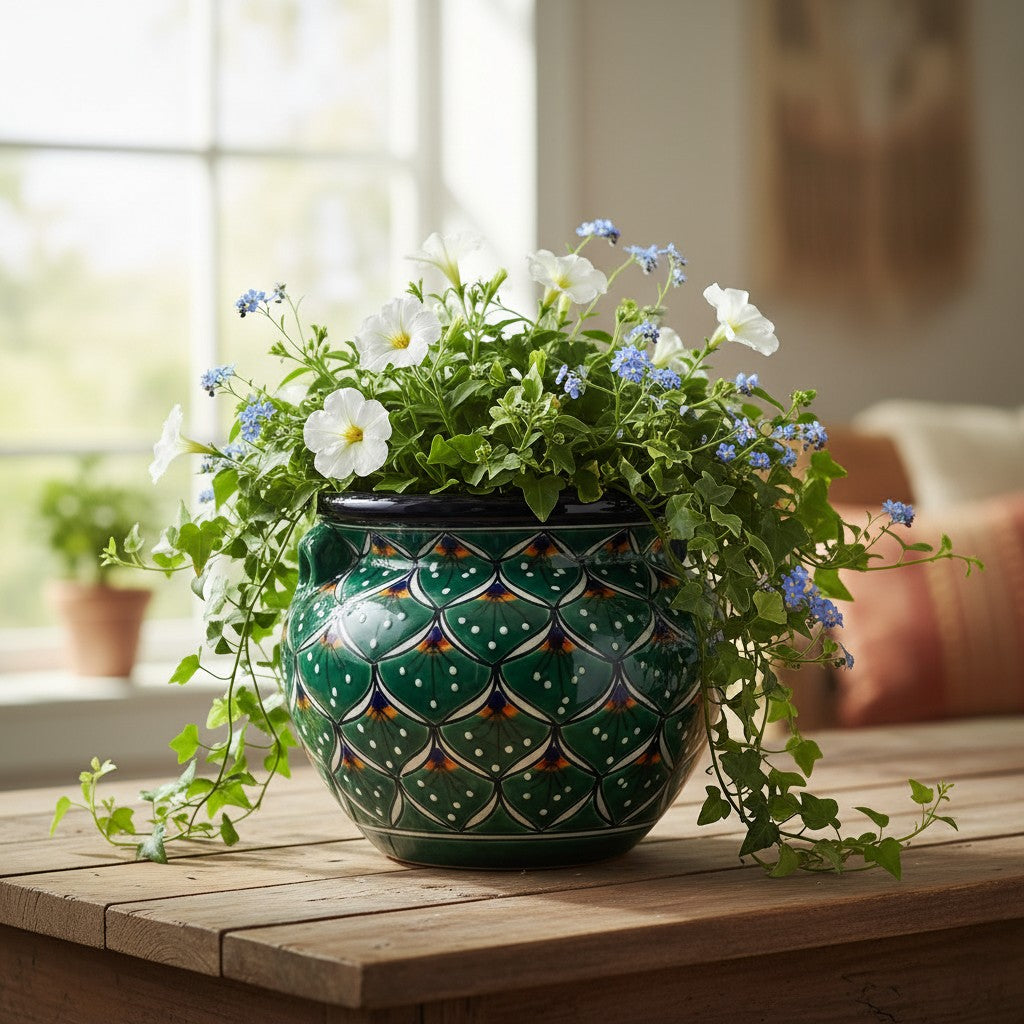 Talavera Flower Pot | Vibrant Talavera Flower Pot