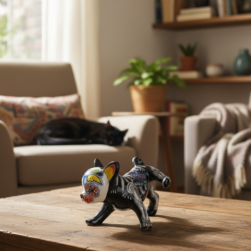 Talavera Figurine | Talavera Peeing Chihuahua