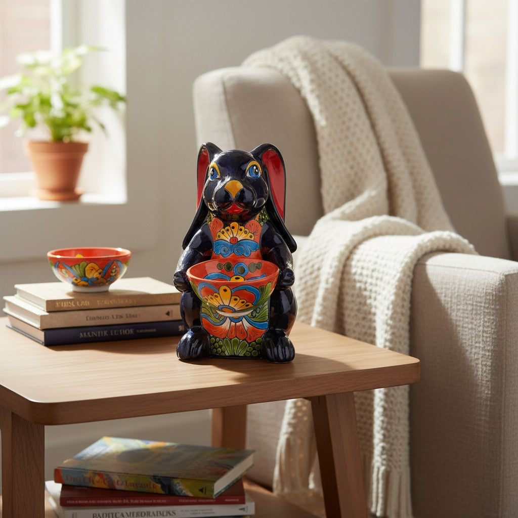 Talavera Statue | Vibrant Handmade Talavera Bunny Statue