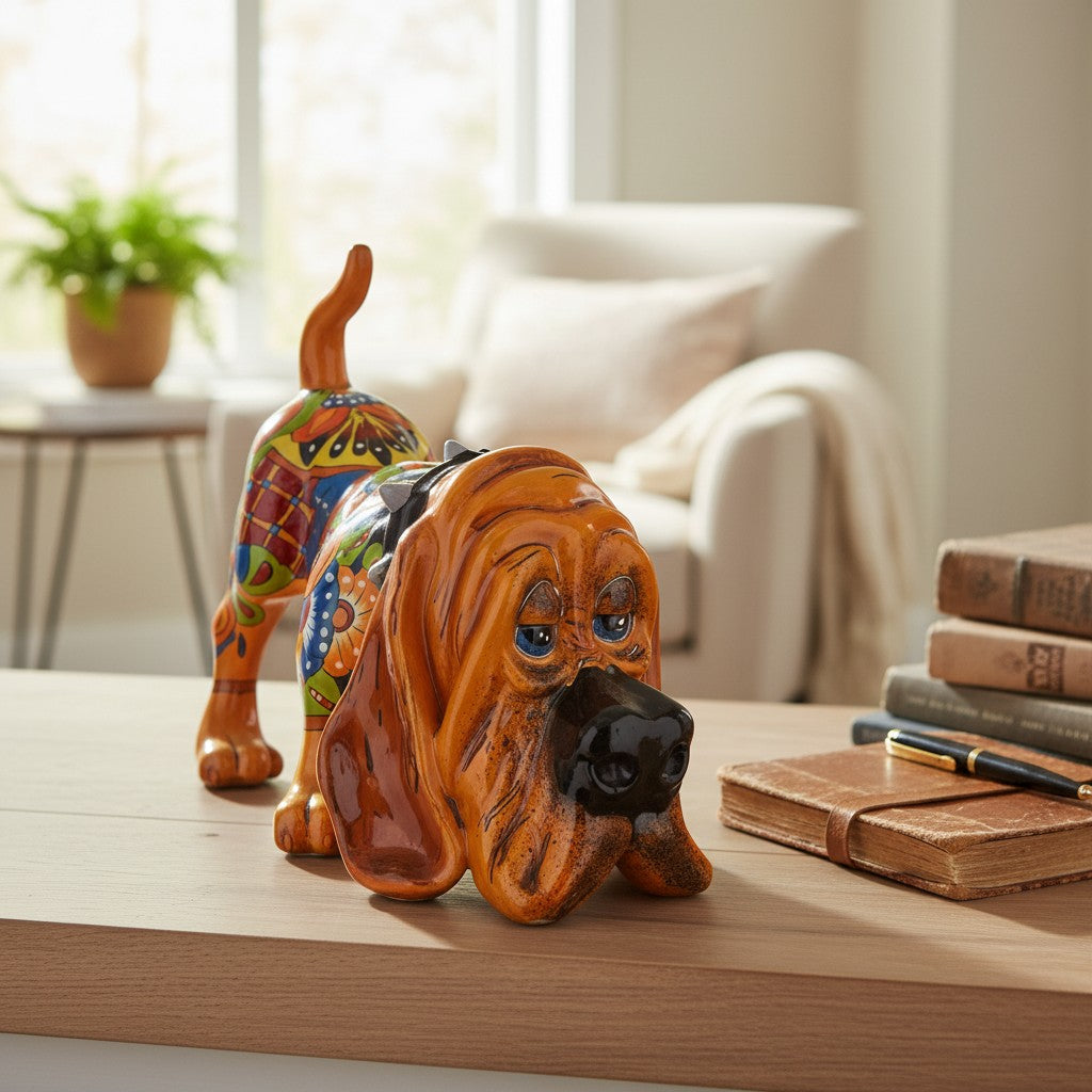 Talavera Statue | Talavera Hound Dog Statue