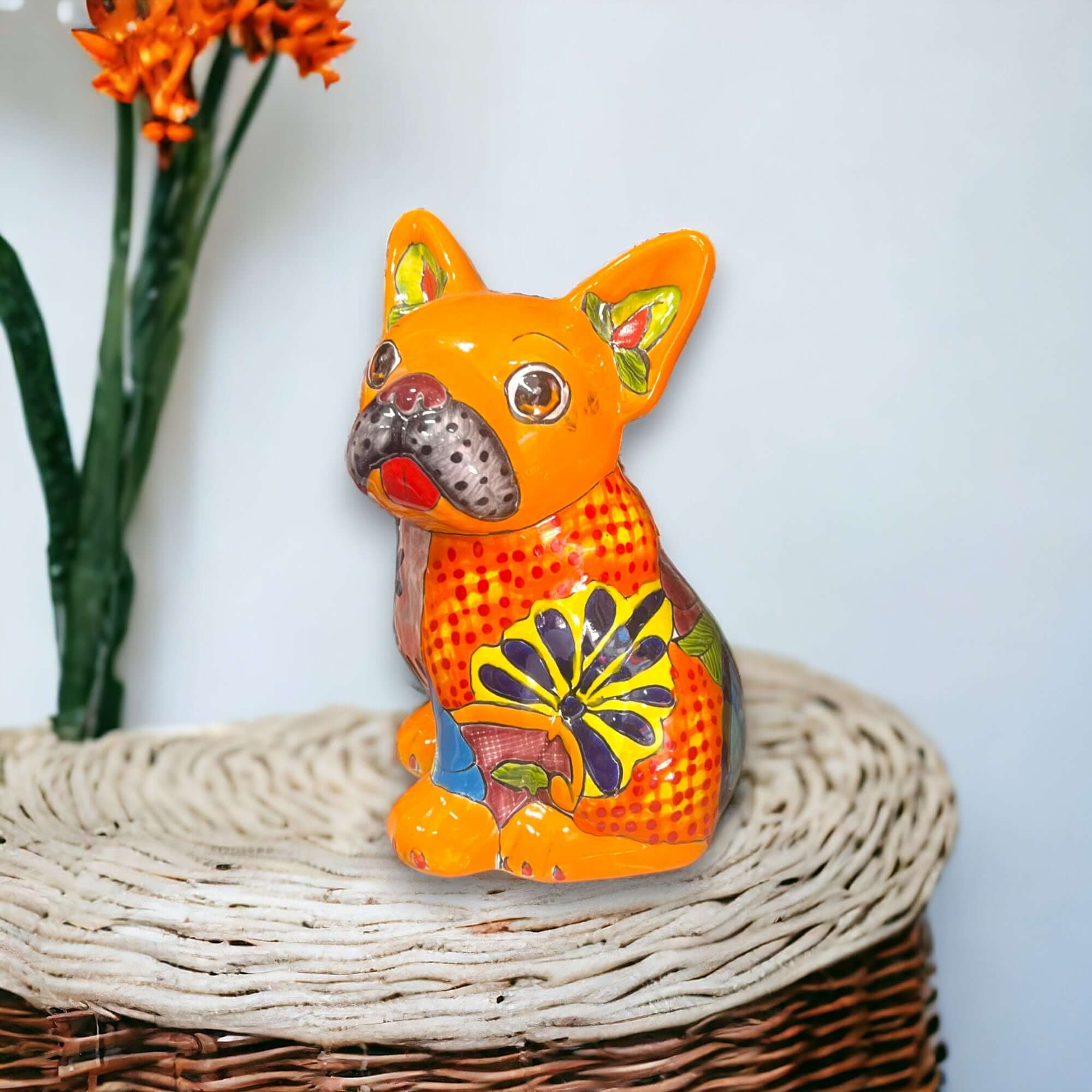Talavera Statue | Medium Talavera French Bulldog Statue