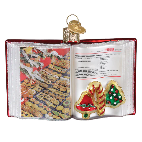 Betty Crocker Cookbook Ornament is a glass Christmas ornament selected for mantels, shelves, trees, stockings, entryways, holiday displays, and seasonal gift giving. Holiday styling makes it useful for mantels, shelves, entryways, trees, stockings, and seasonal displays. A seasonal choice for holiday decorators, collectors, hosts, ornament lovers, and festive gift giving. Listing details help shoppers compare the item type, use, style, and intended recipient before purchase.