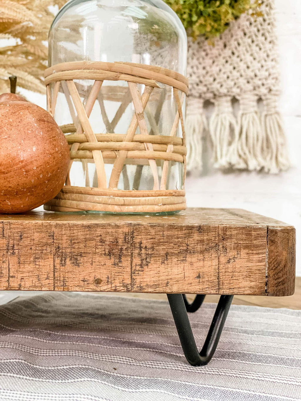Tabletop | Rustic Wood Display Riser with Hairpin Legs