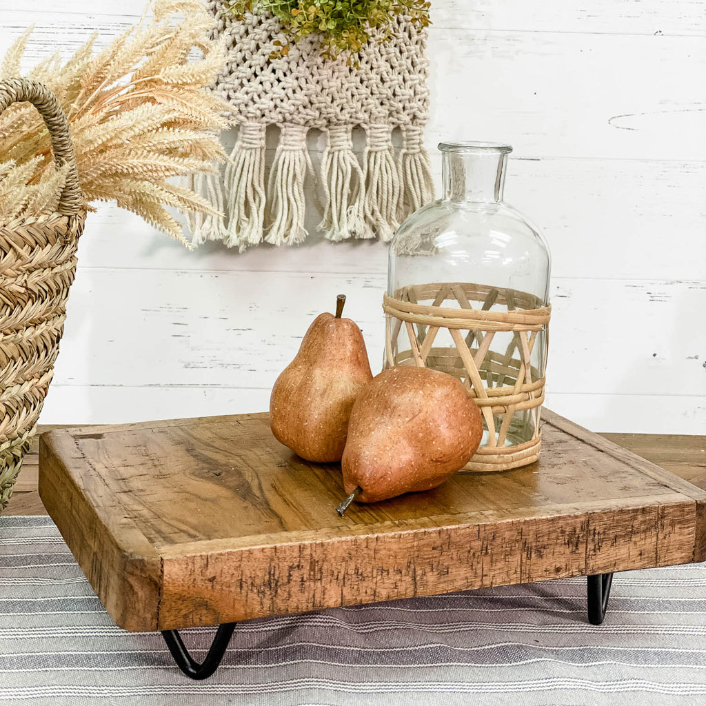 Tabletop | Rustic Wood Display Riser with Hairpin Legs