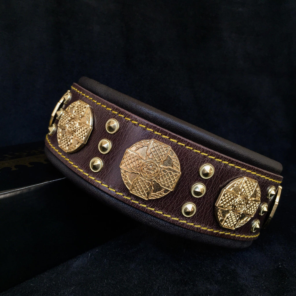 The Maximus Collar 2 5 Inch Wide Brown Gold