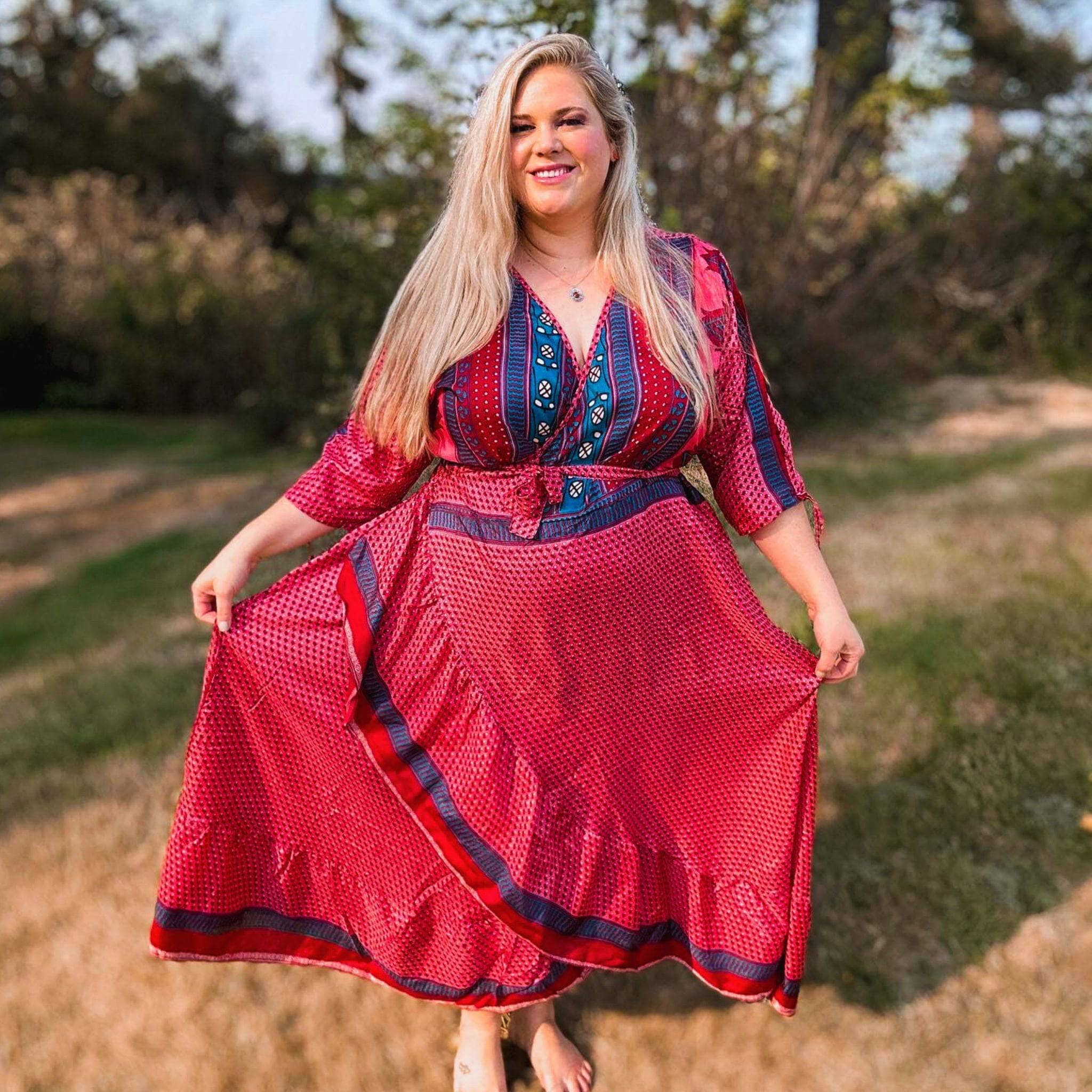 Zaria One Of A Kind Wrap Dress Handmade Sustainable Stunning