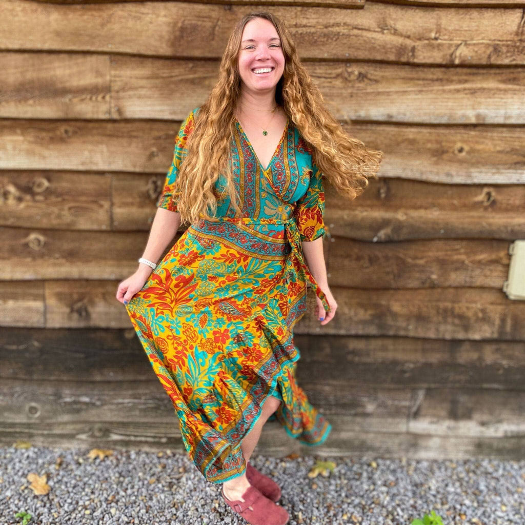 Zaria One Of A Kind Wrap Dress Handmade Sustainable Stunning