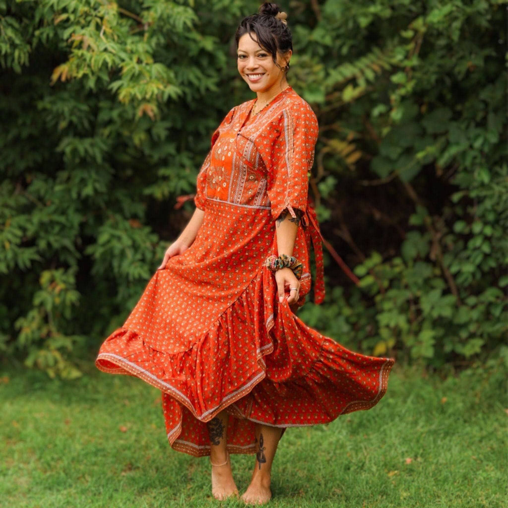 Zaria One Of A Kind Wrap Dress Handmade Sustainable Stunning